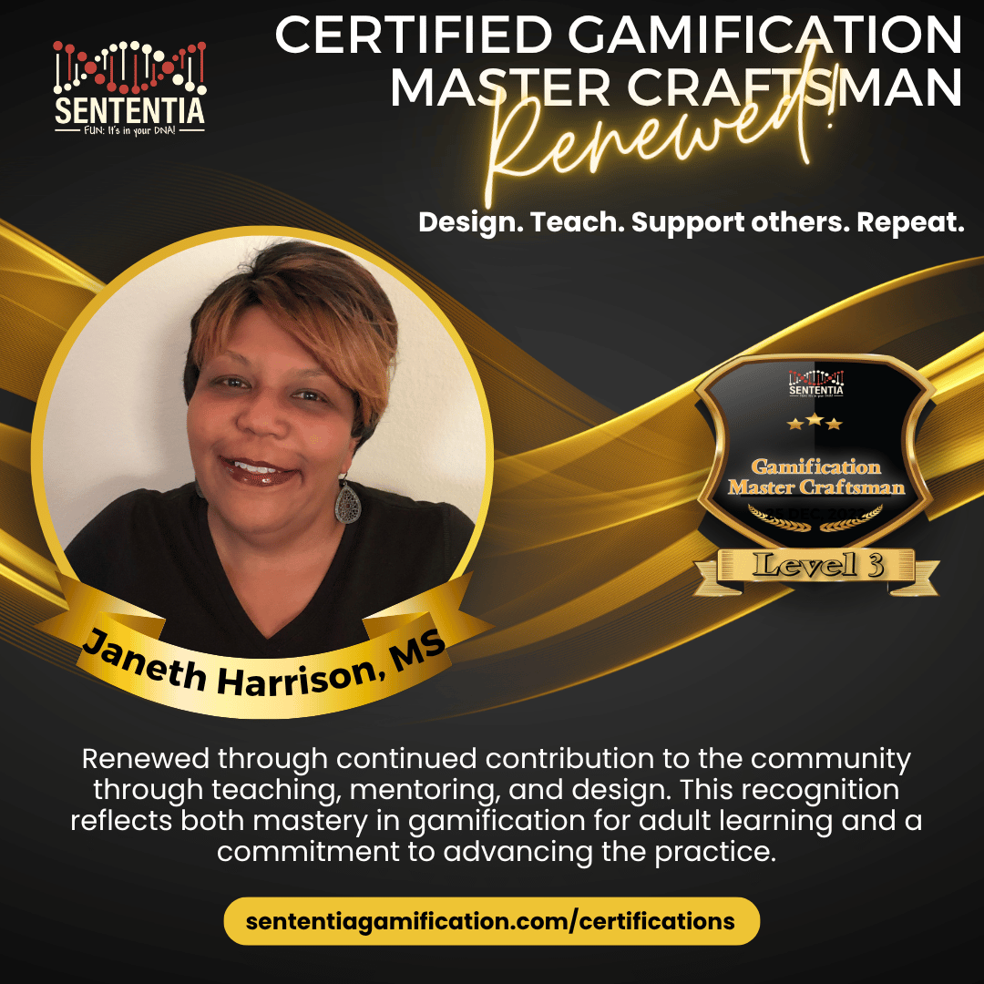 Janeth Harrison Sententia Certified Gamification Master Craftsman