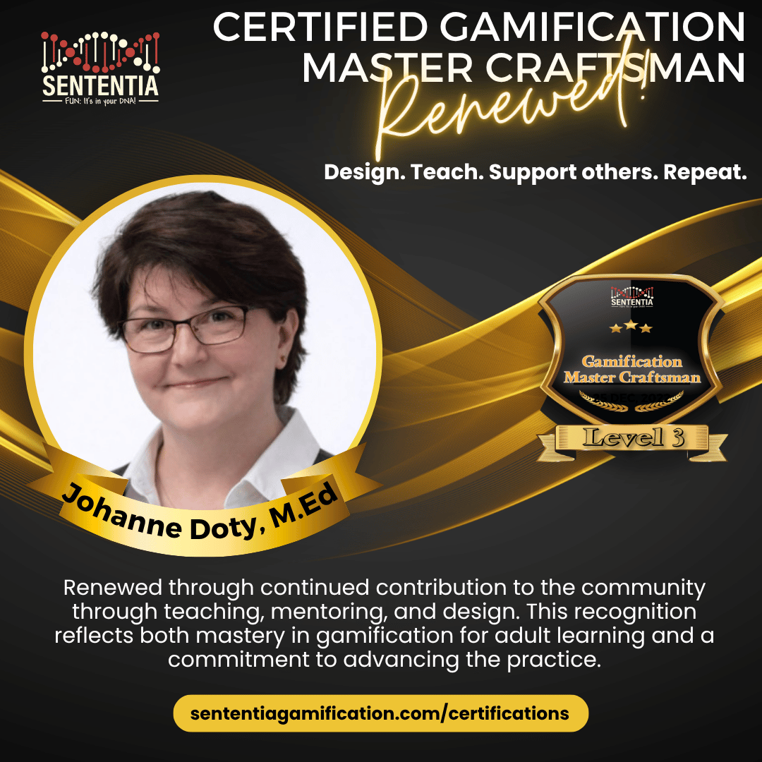 Johanne Doty Sententia Certified Gamification Master Craftsman