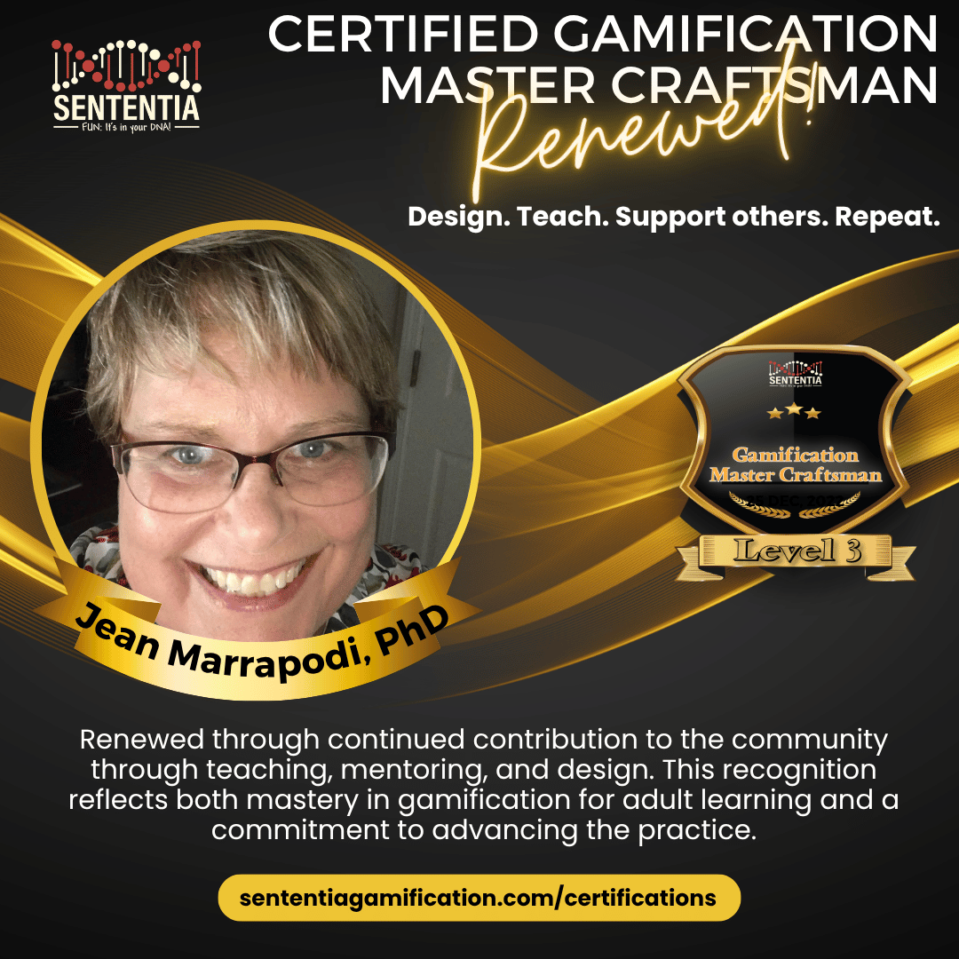 Jean Marrapodi Sententia Certified Gamification Master Craftsman