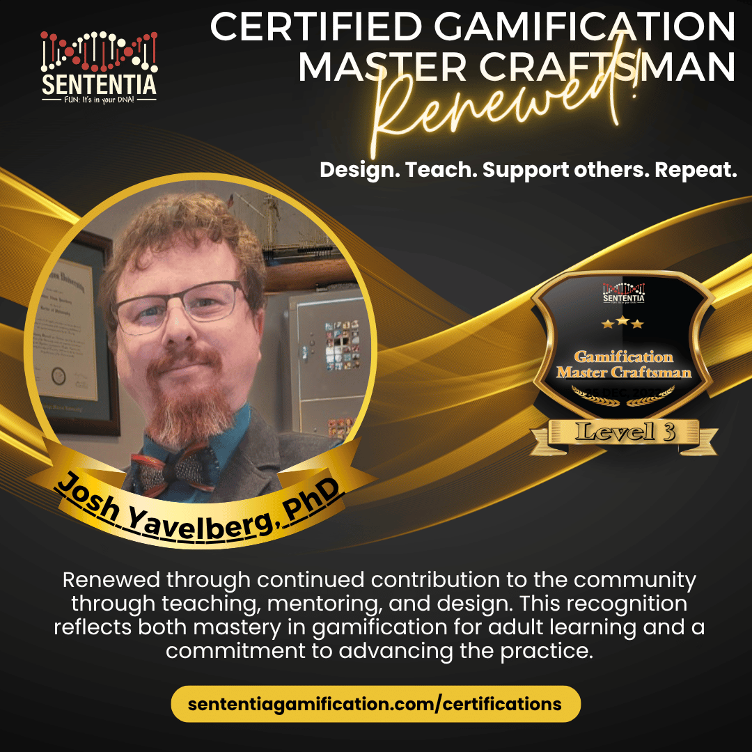 Doc Yavelberg Sententia Certified Gamification Master Craftsman