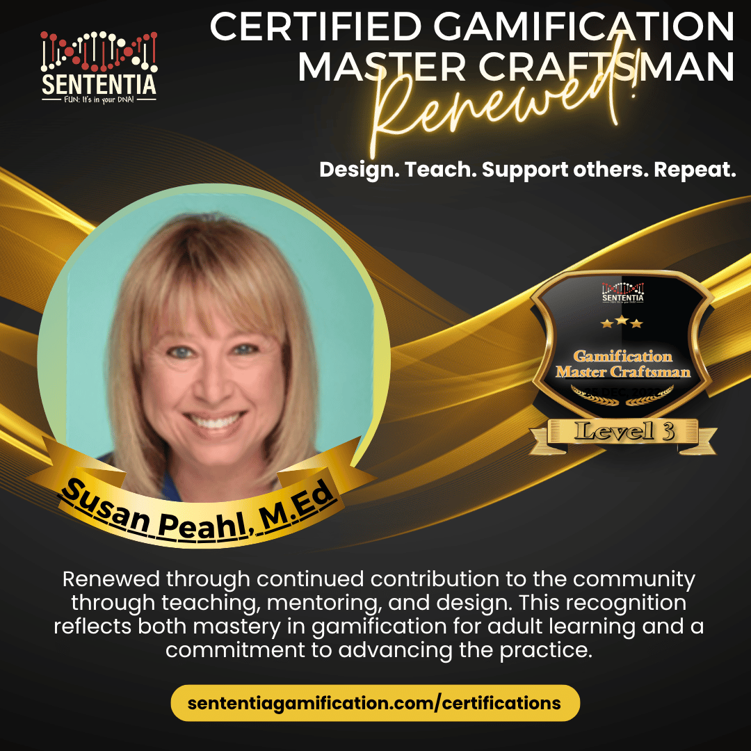 Jennifer Varrichio Sententia Certified Gamification Master Craftsman