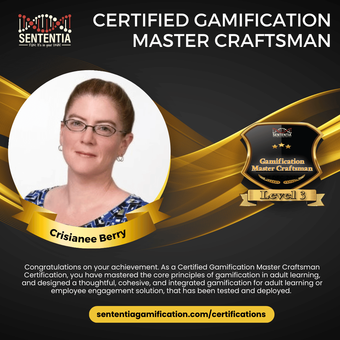 Suzann Gasper Sententia Certified Gamification Master Craftsman