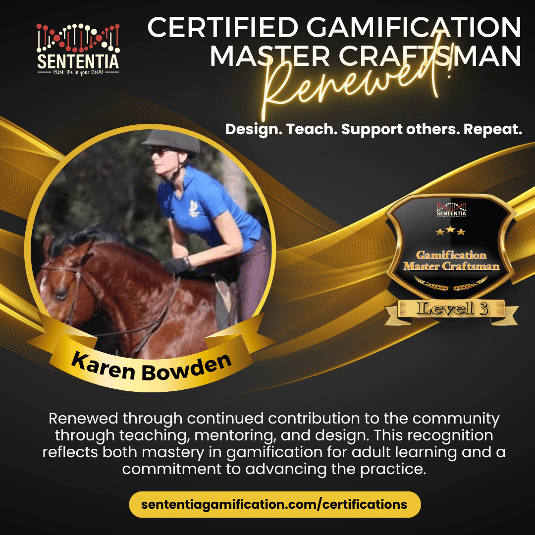 Karen Bowden Sententia Certified Gamification Master Craftsman