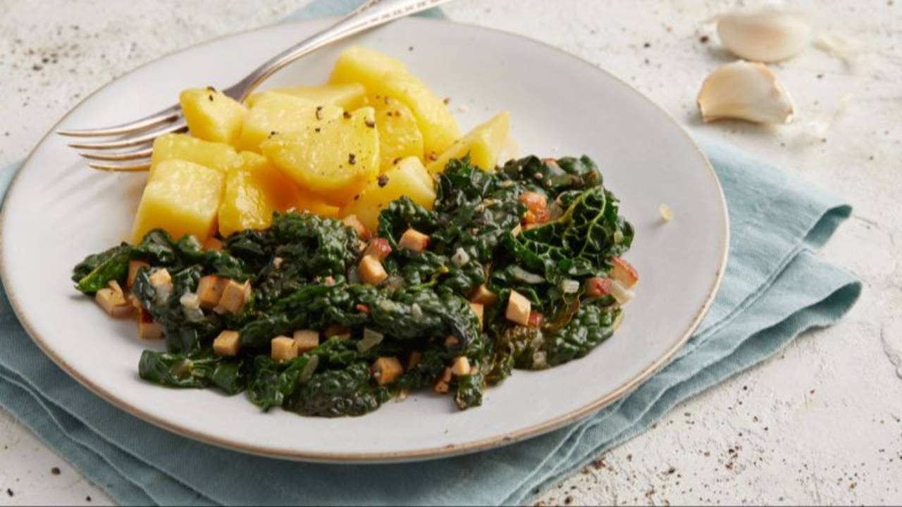 potatoes and chard