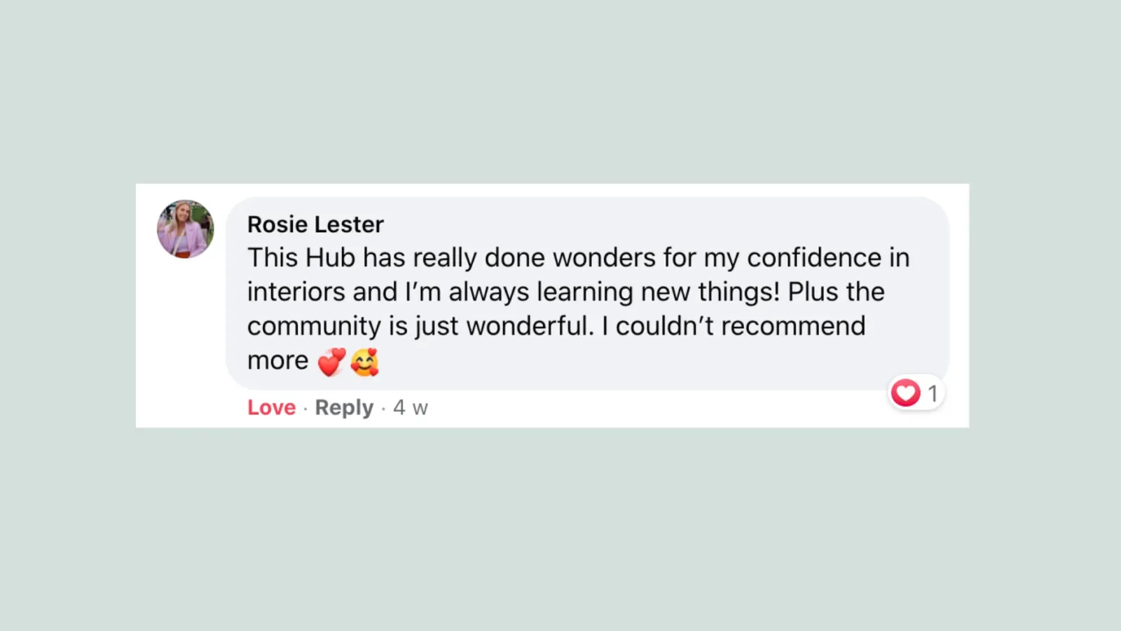 Customer testimonial highlighting the transformative impact of Interior Designers Hub’s training and support for aspiring interior designers.