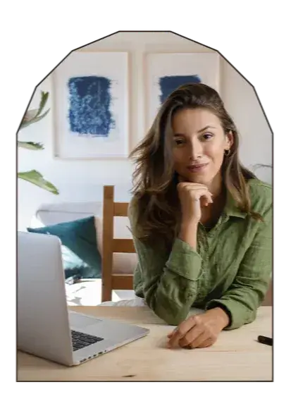 Transcriptionist working from home on a laptop