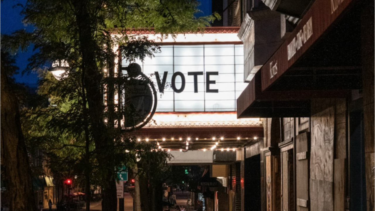 Vote on a movie marquee