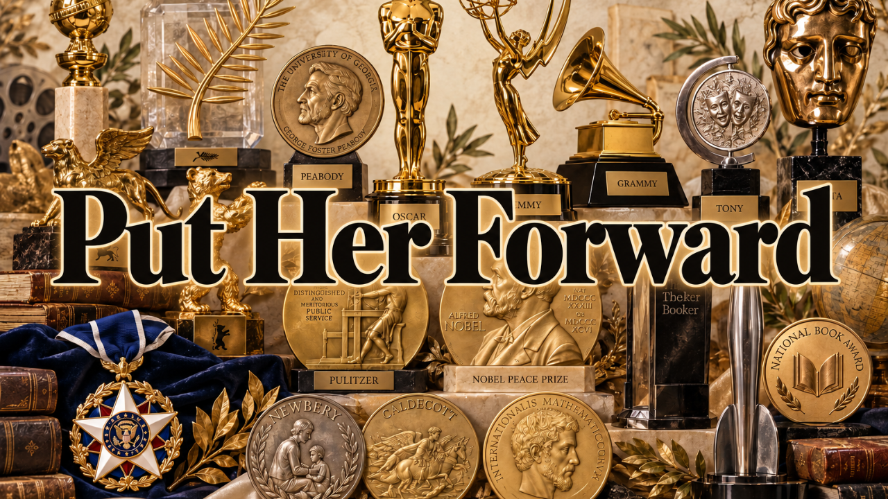 The words Put Her Forward - Examples of major awards