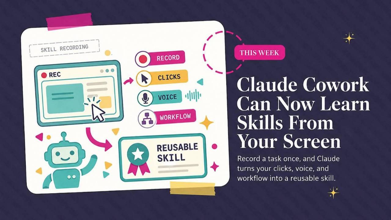 Claude Cowork learns skills from screen recordings