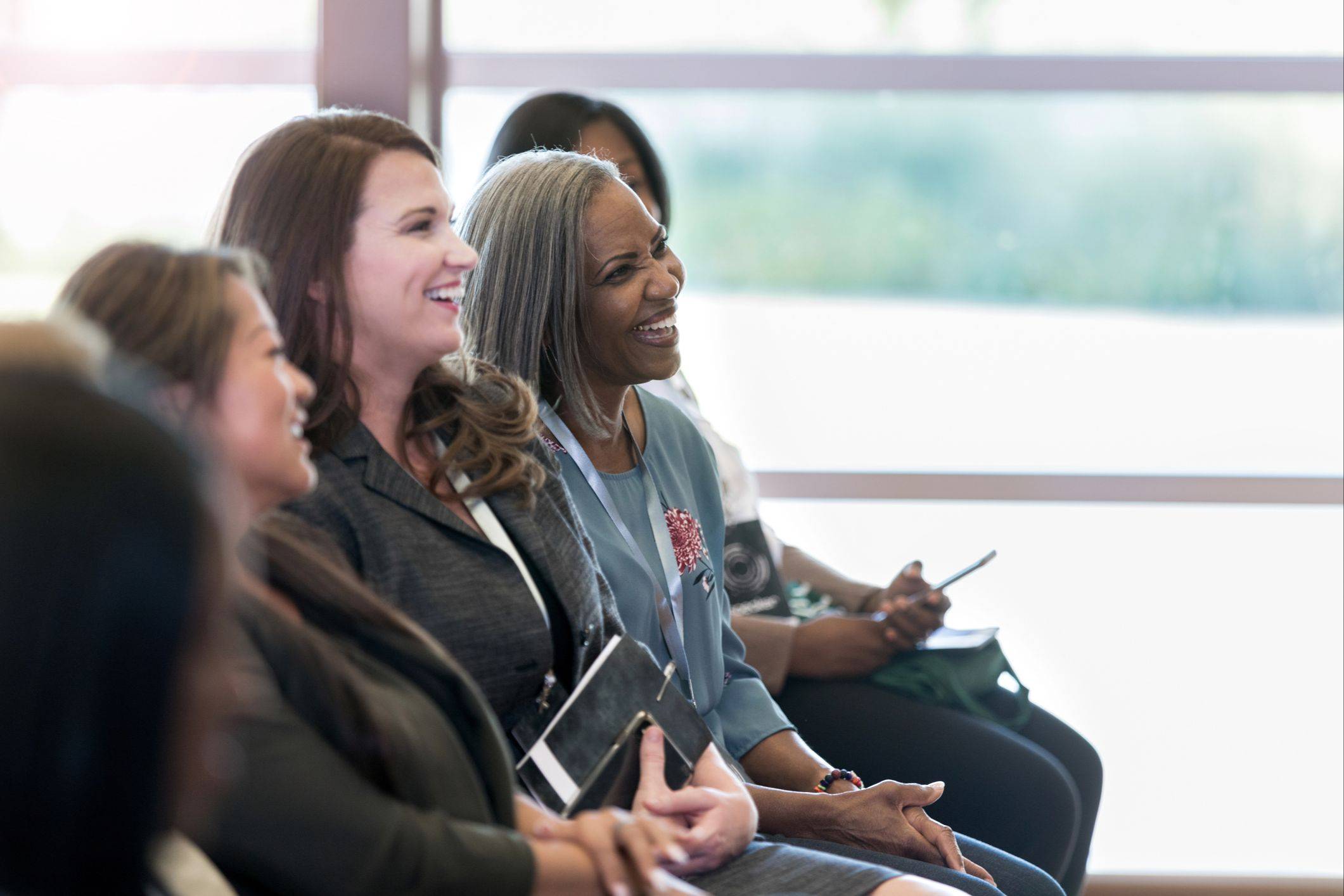 A presenter leading an engaged workplace education session