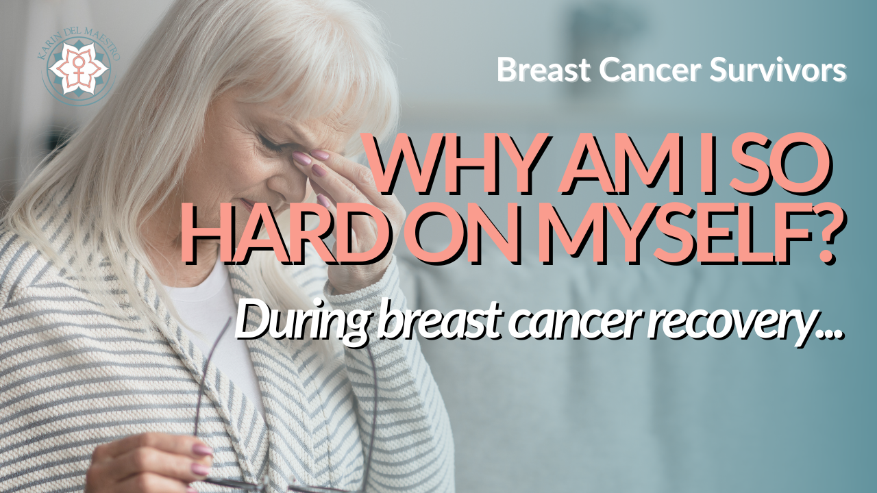 Breast cancer survivor learning self-compassion and recovery beyond self-criticism.