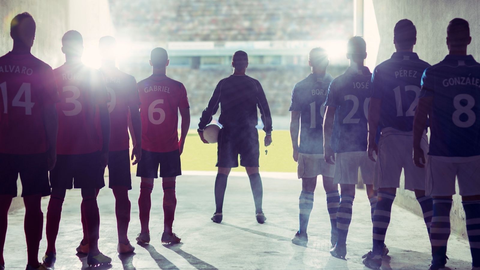 Football team prepping for the big match