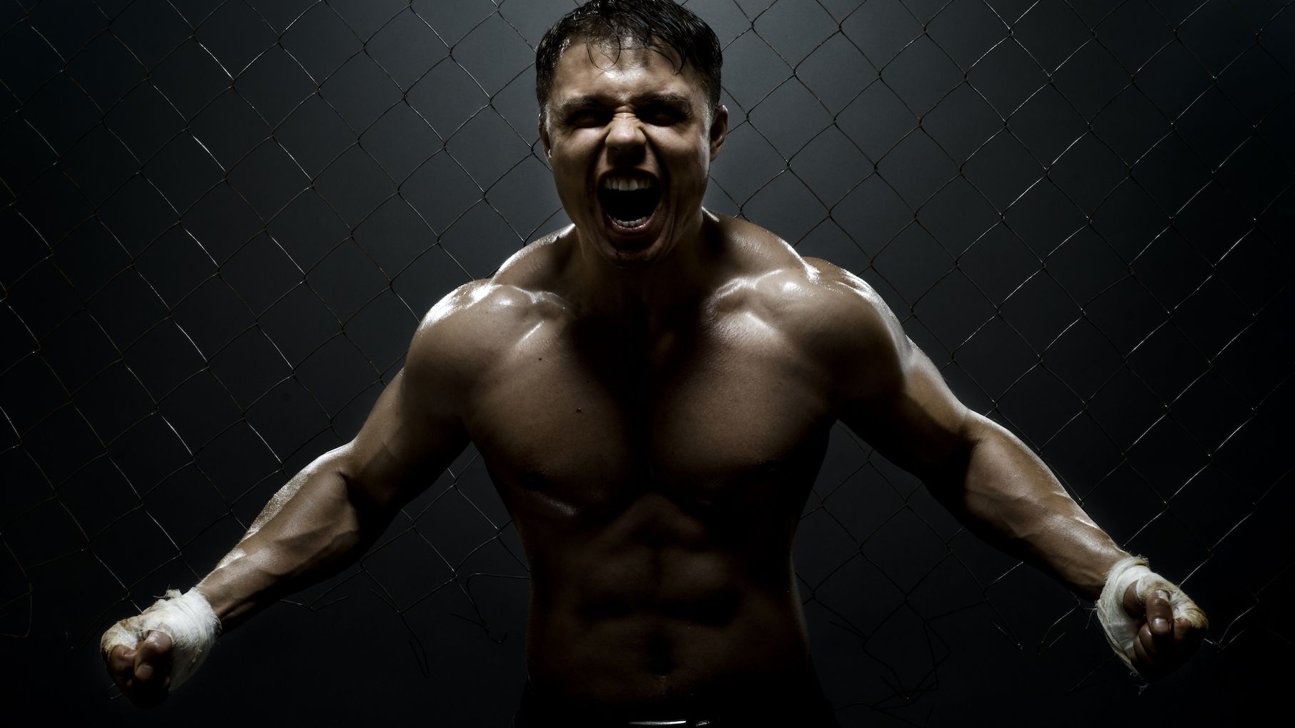 intense man ready to fight