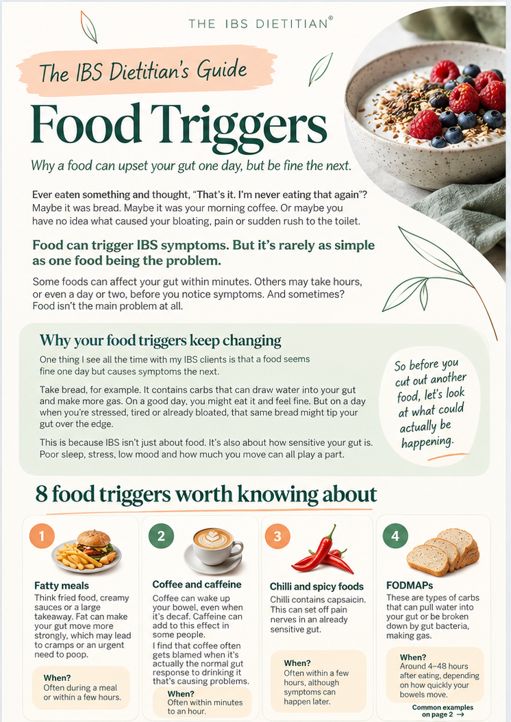The IBS Dietitian Food Trigger Guide booklet cover