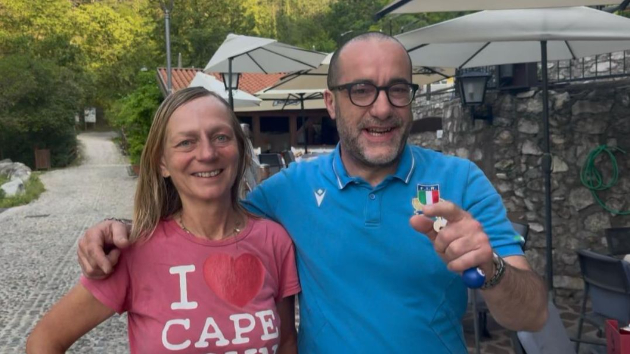Alex mit Gastgeber von Appartamenti La Milanesa
