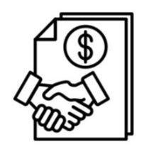Deal negotiation handshake icon