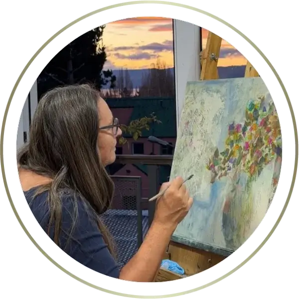 encaustic online art course student