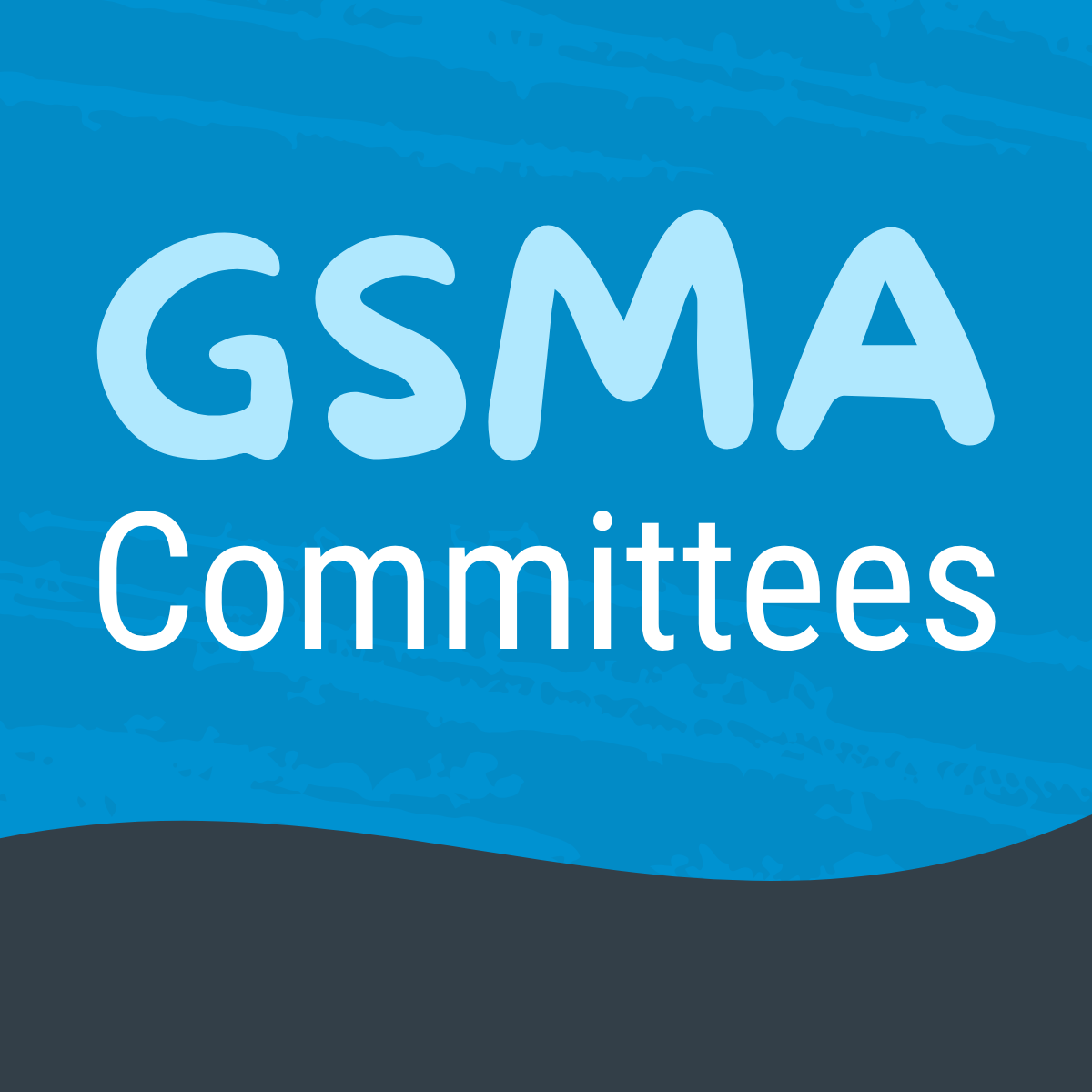 A blue graphic with text saying Government Social Media Association Committees