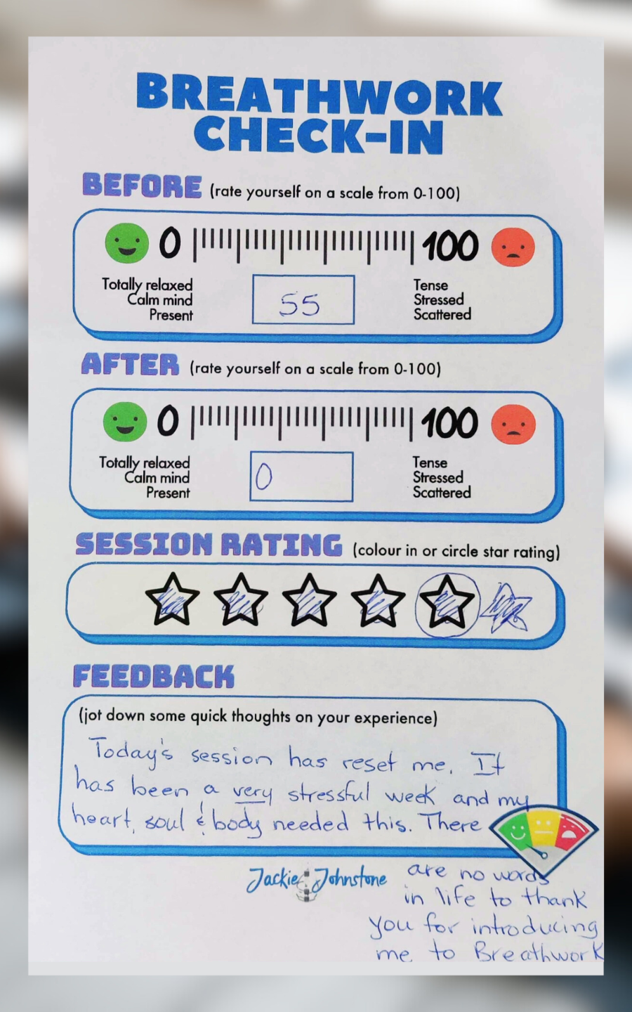 “Today’s session has reset me. It has been a very stressful week and my heart, soul & body needed this. There are no words in life to thank you for introducing me to Breathwork.”