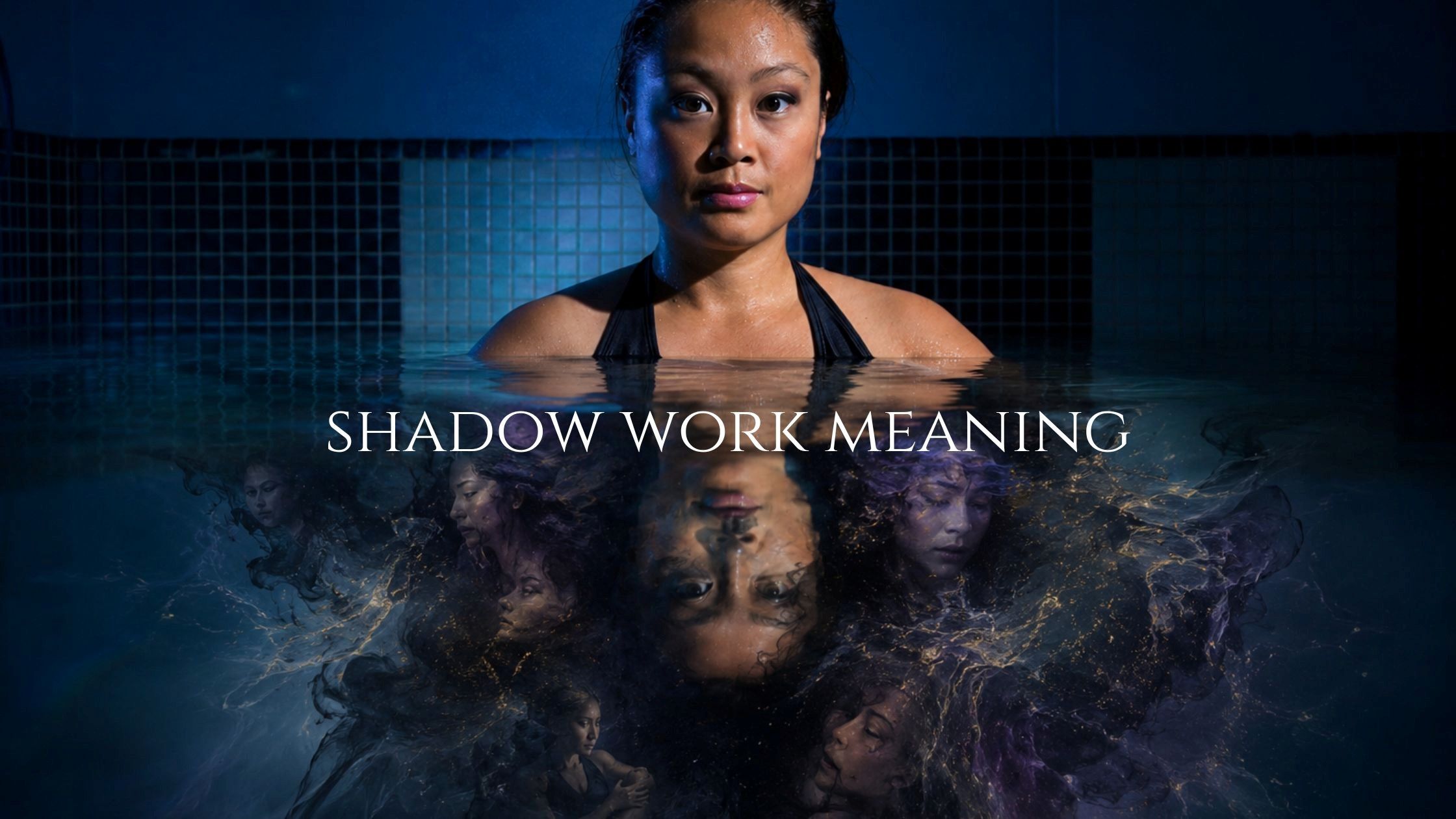 shadow work meaning for entrepreneurs: woman reflected in water representing the shadow self