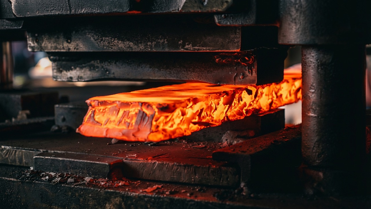 Hot steel forging process