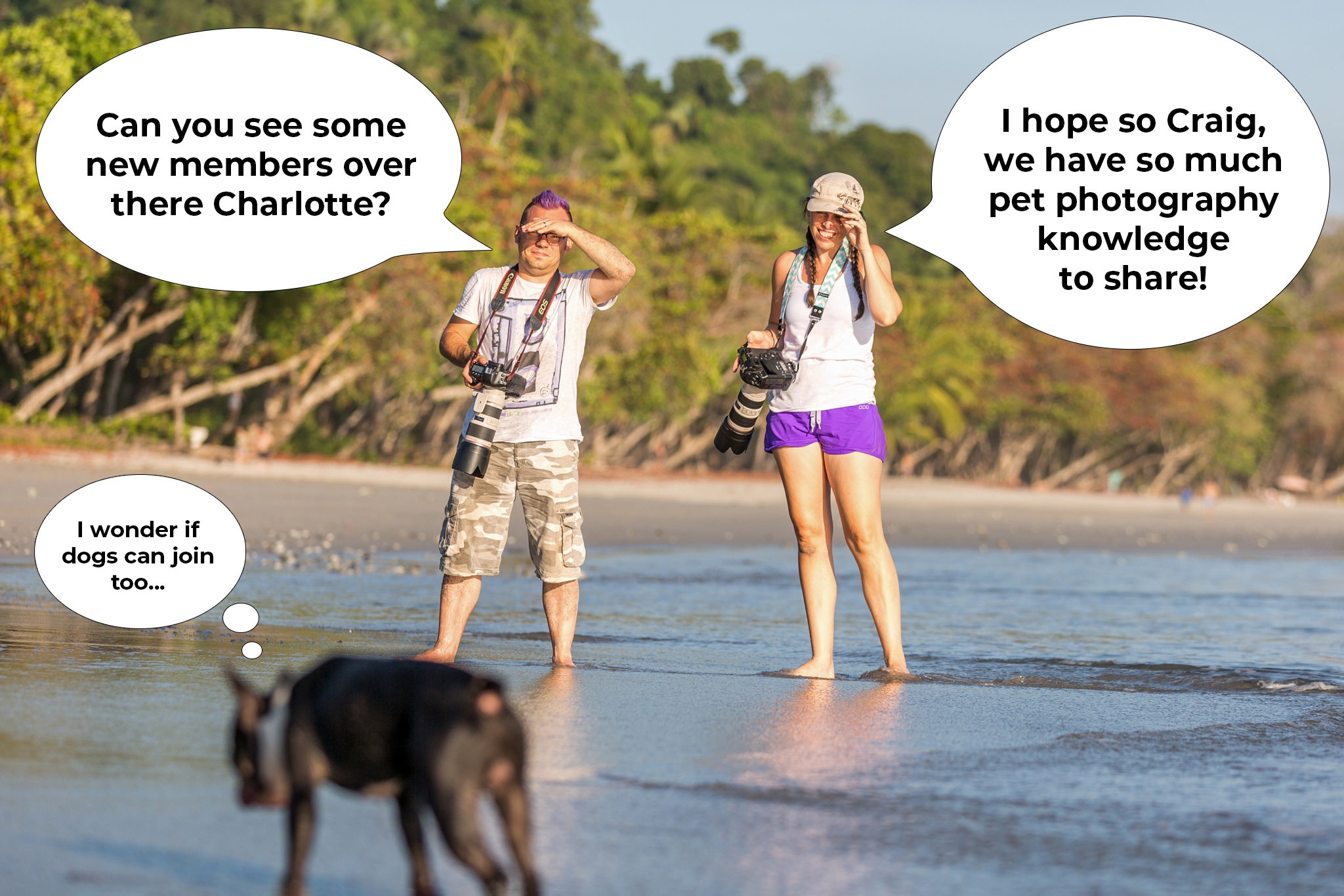 Charlotte and Craig shooting at the beach in Costa Rica