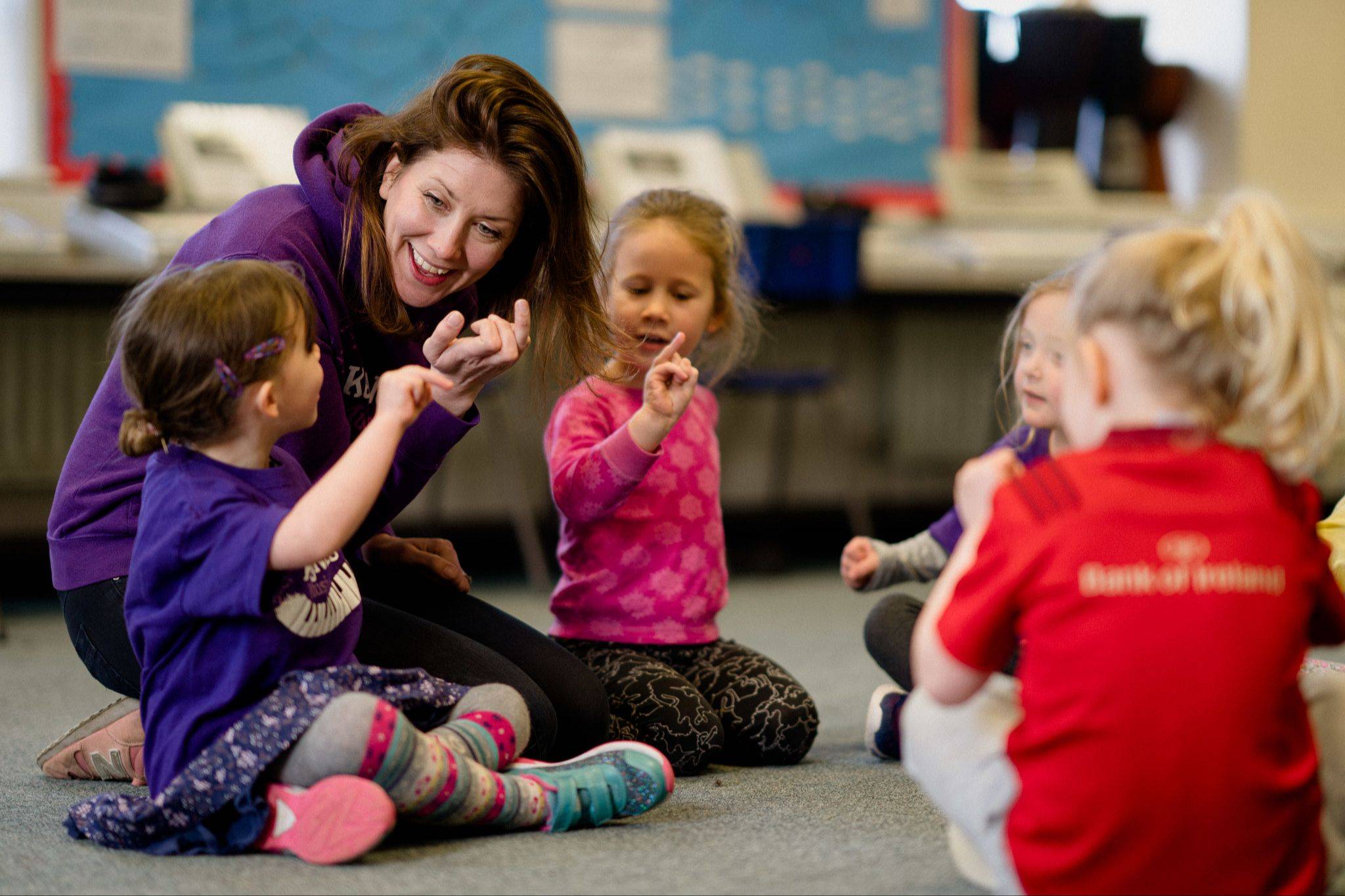 Teacher and children learning through KeyNotes Music