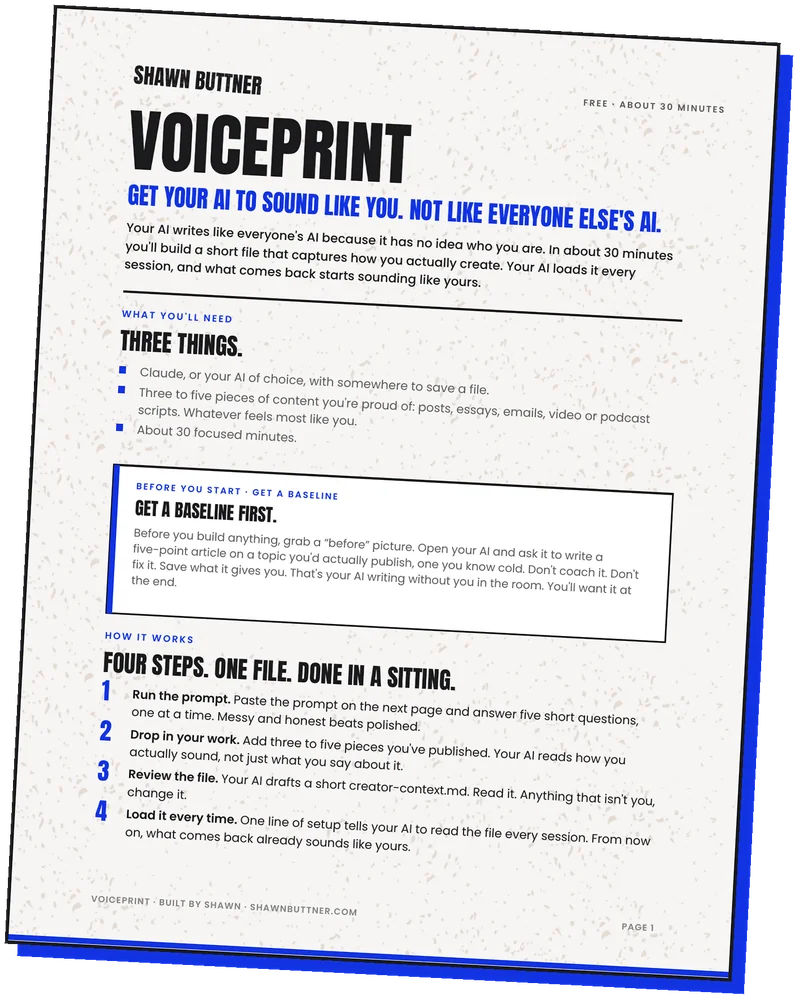 The Voiceprint handout, cover page