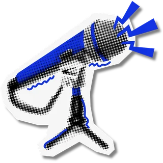 Halftone sticker of a microphone on a stand