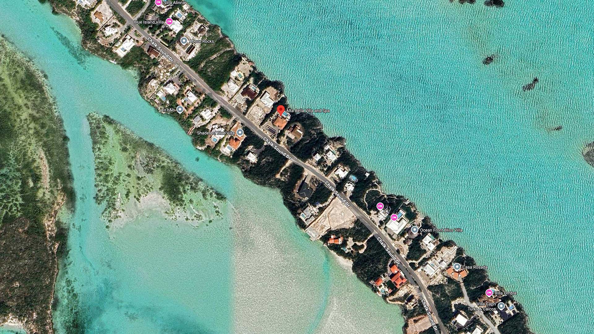 Alta Bella Villa & Nordic Spa Map, Providenciales, Turks and Caicos Islands