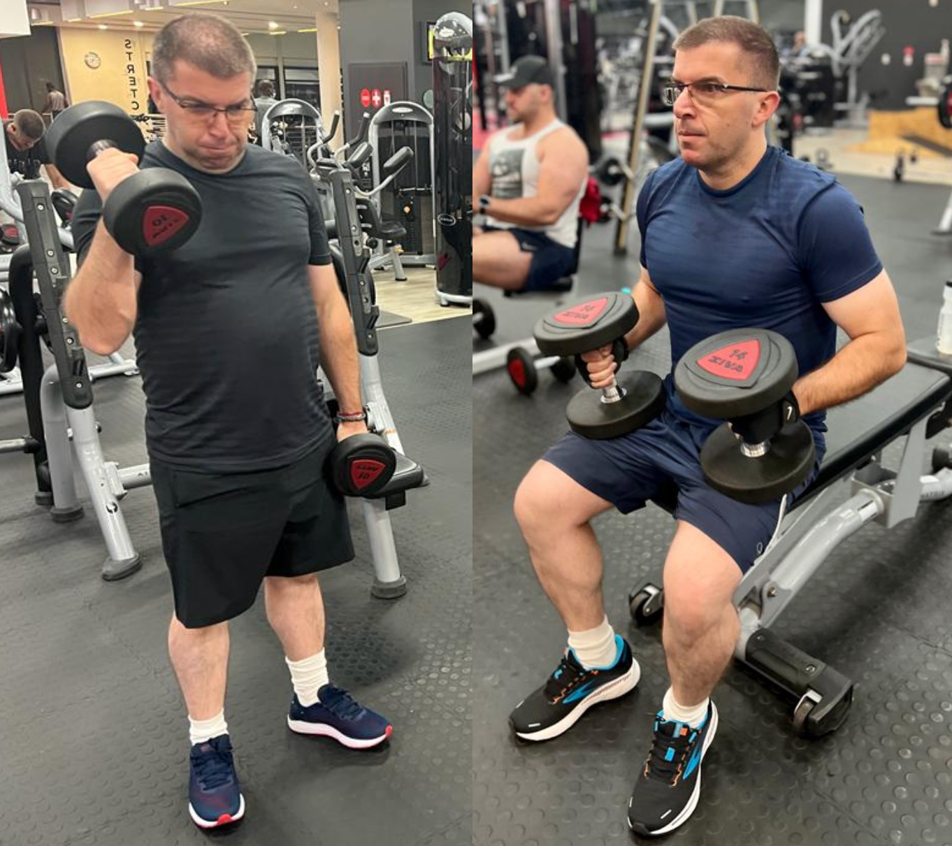 Bobby Petkov before and after his physical transformation