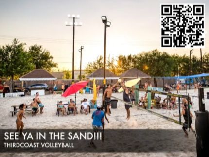Players at a beach volleyball facility