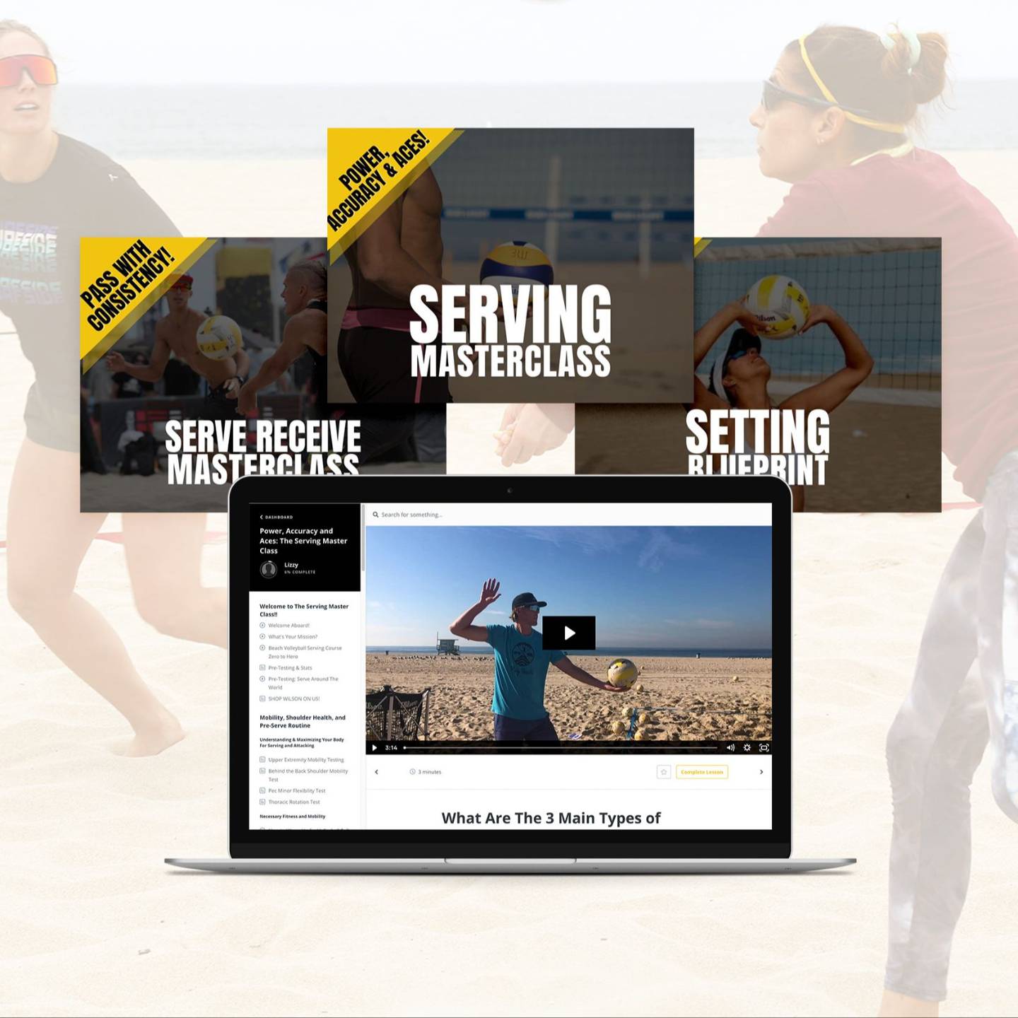 image of beach volleyball hitting over net