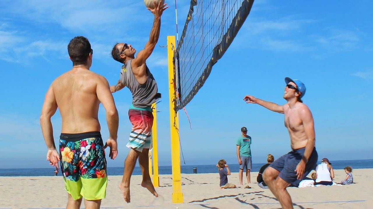 image of beach volleyball match