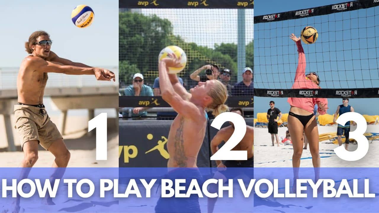 Three players on the beach