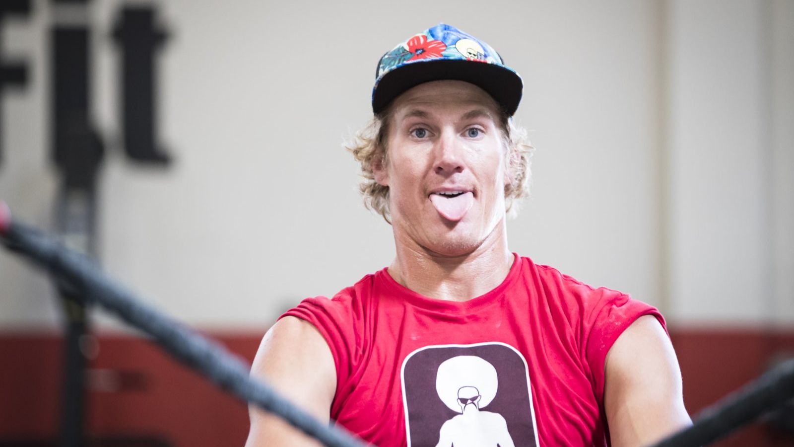 Beach volleyball coach Mark Burik training in the gym