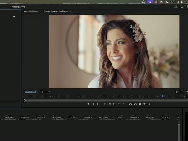 A customised editing workspace with the Program monitor