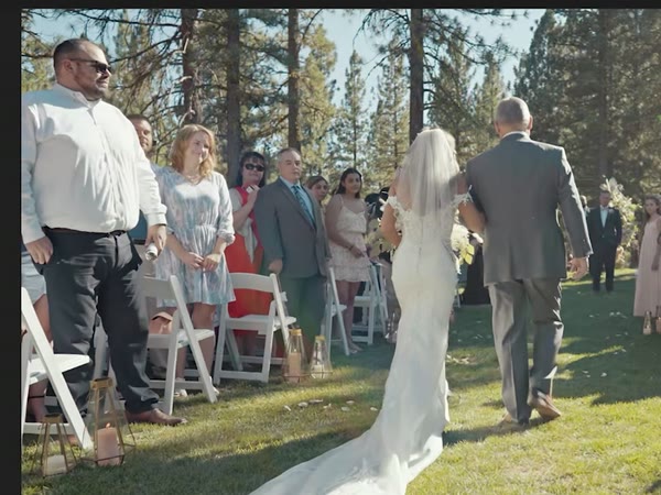 A wedding clip extended with Generative Extend in the Program monitor