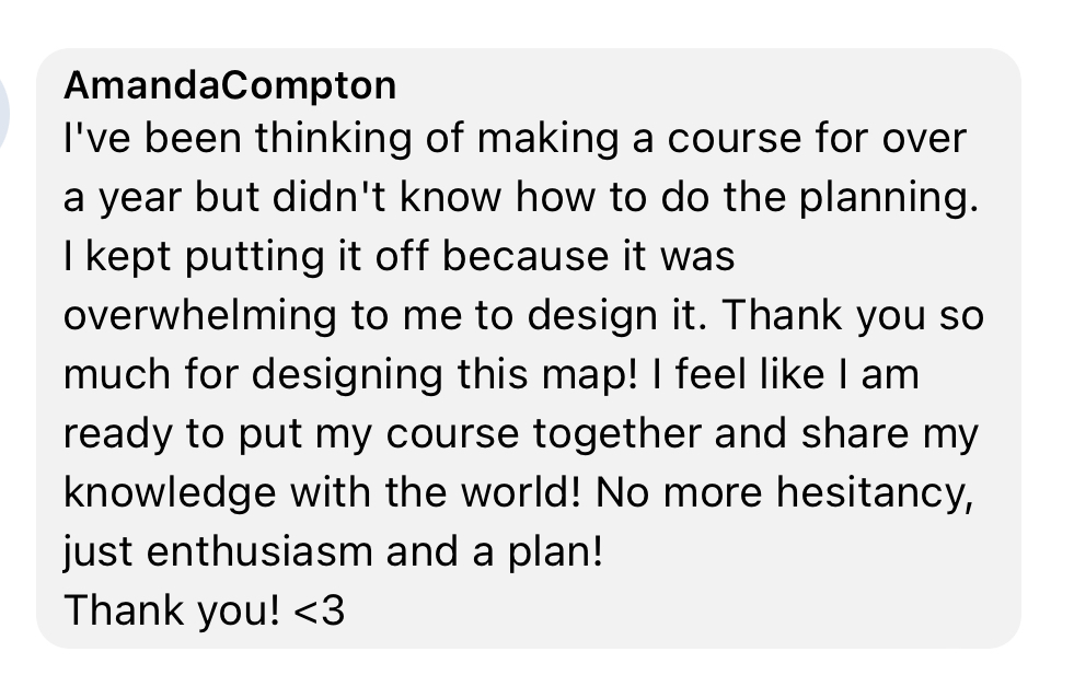 Testimonial about enthusiasm and a plan