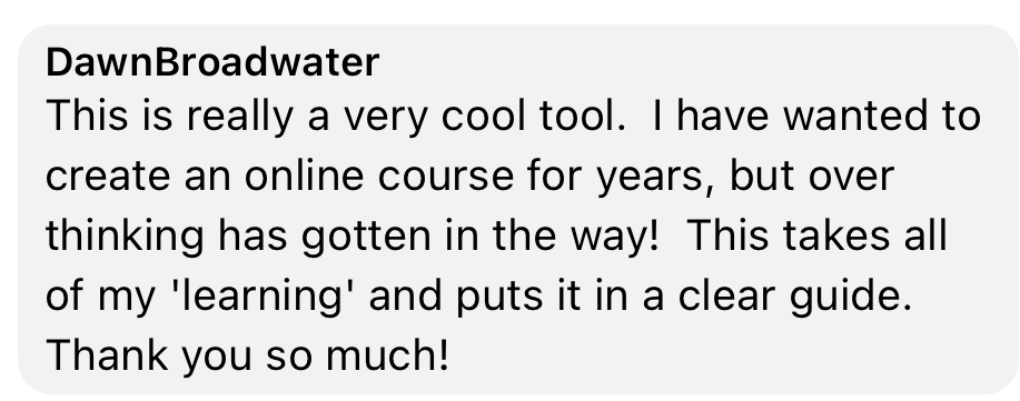 Testimonial about finally getting past overthinking with a clear guide