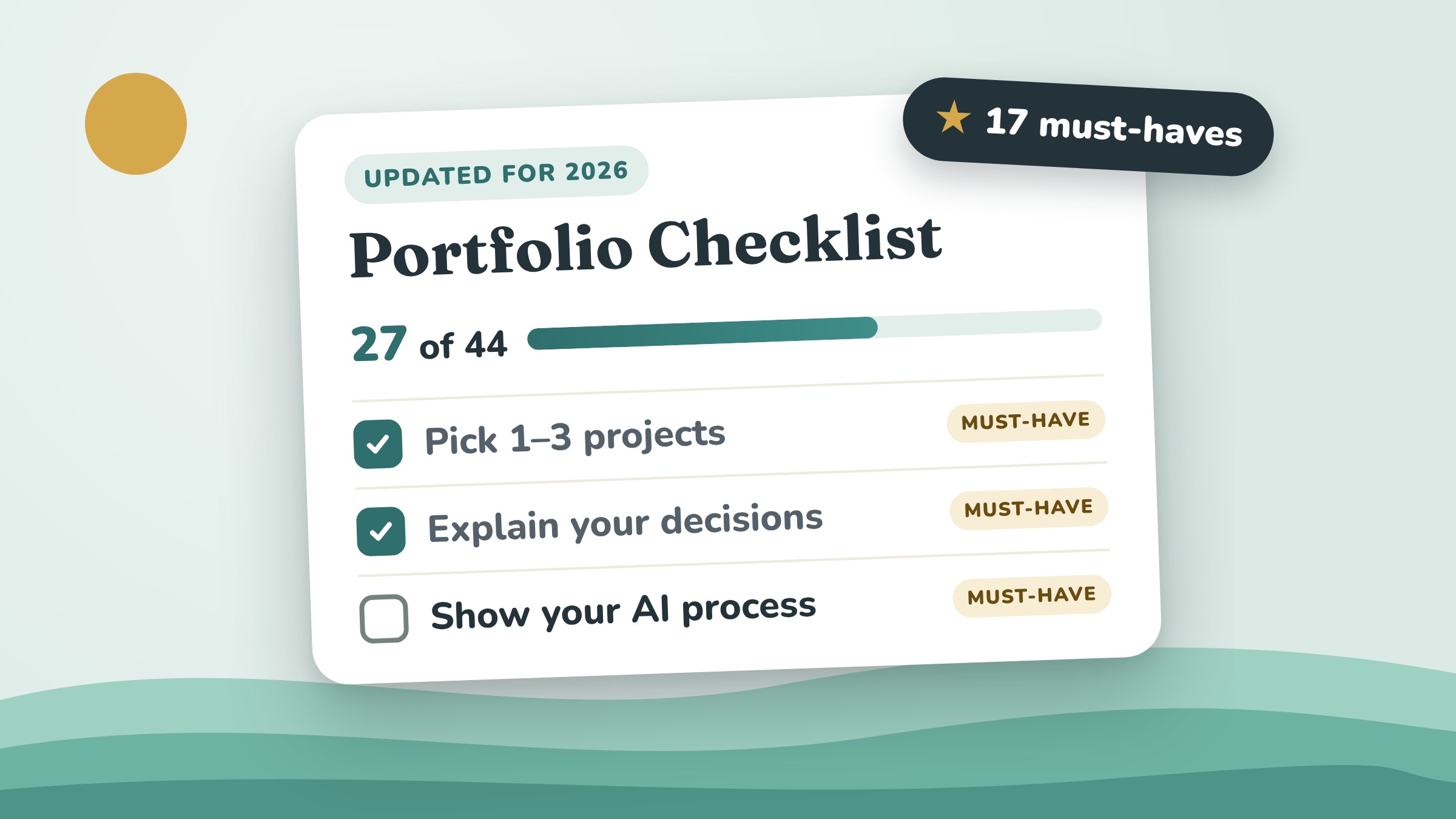 Preview of the Storyboard-to-Portfolio Checklist with items checked off