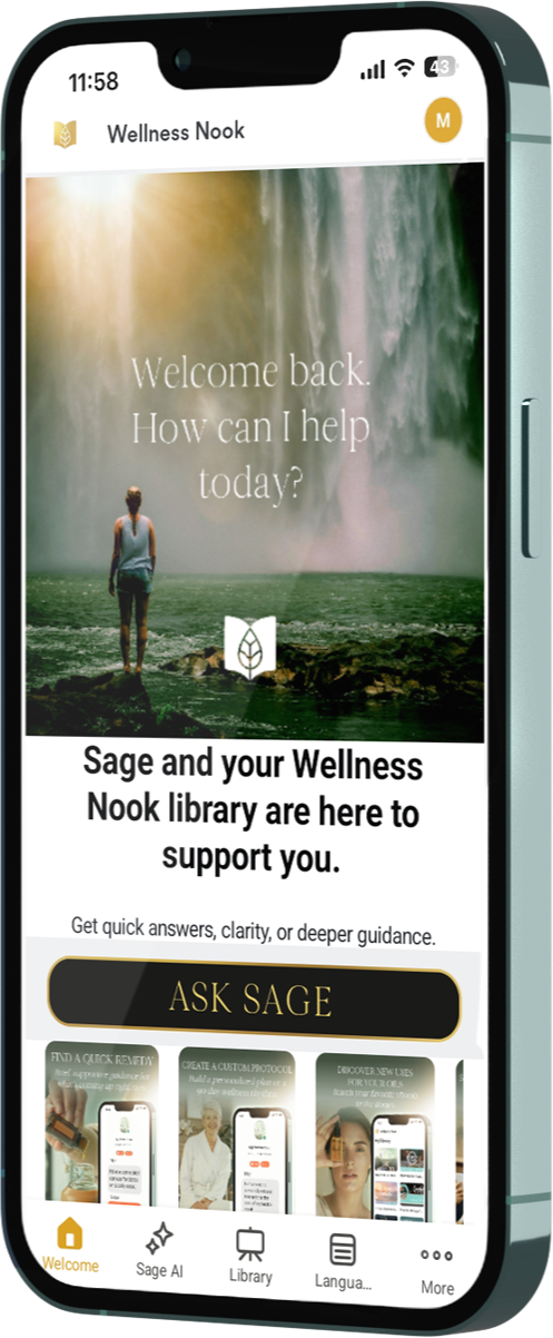Wellness Nook app on mobile