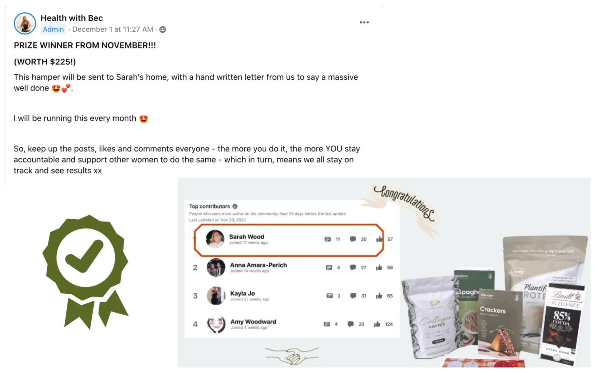 Health with Bec Tribe Facebook Winner