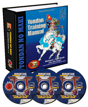 Yondan Training Manual binder with the three Takagi Yoshin Ryu DVDs