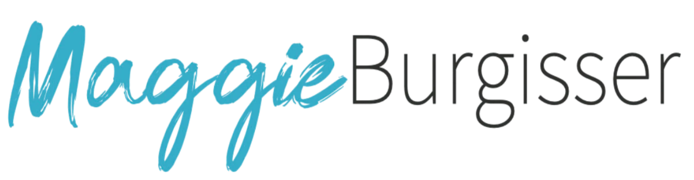 Logo design for Maggie Burgisser, featuring modern handwritten typography and clean, approachable brand styling created by K+C Creative.