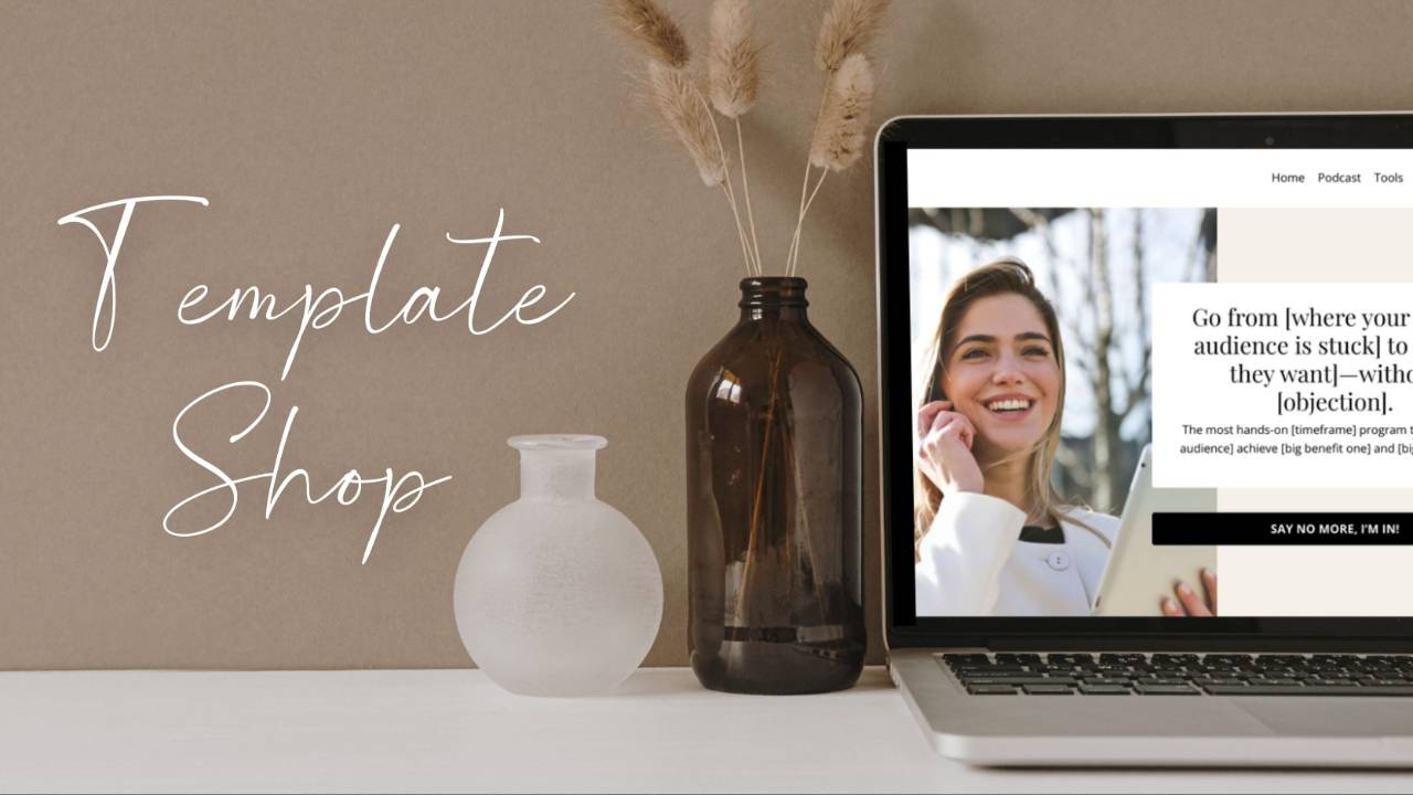 Website Page and Canva Template Shop