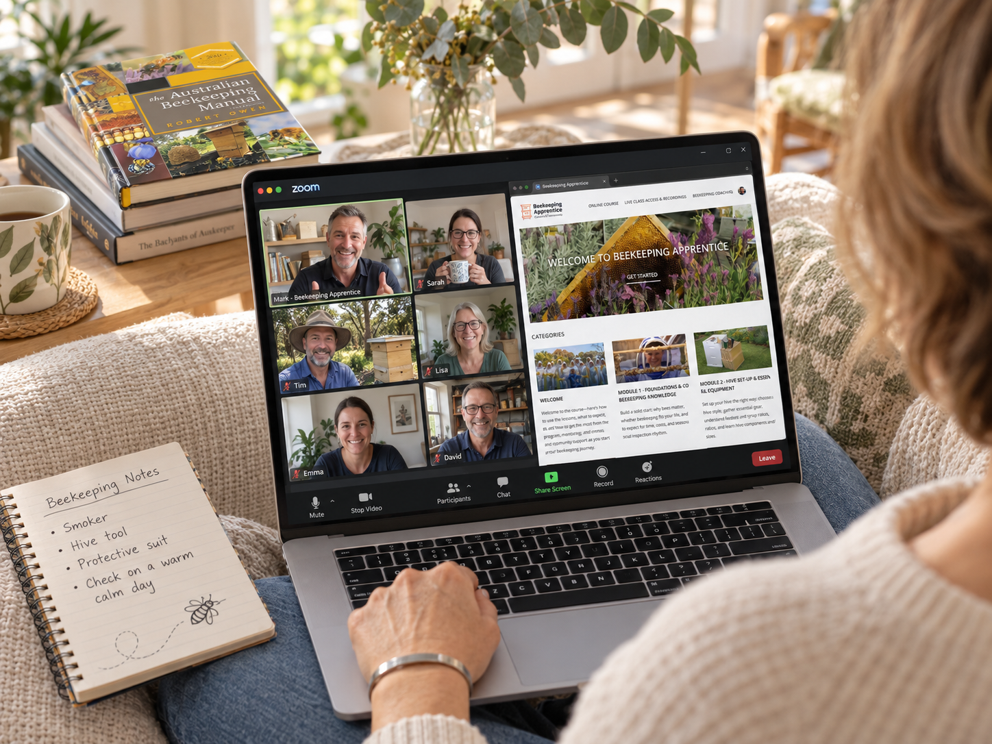 Learning beekeeping from home with online group coaching