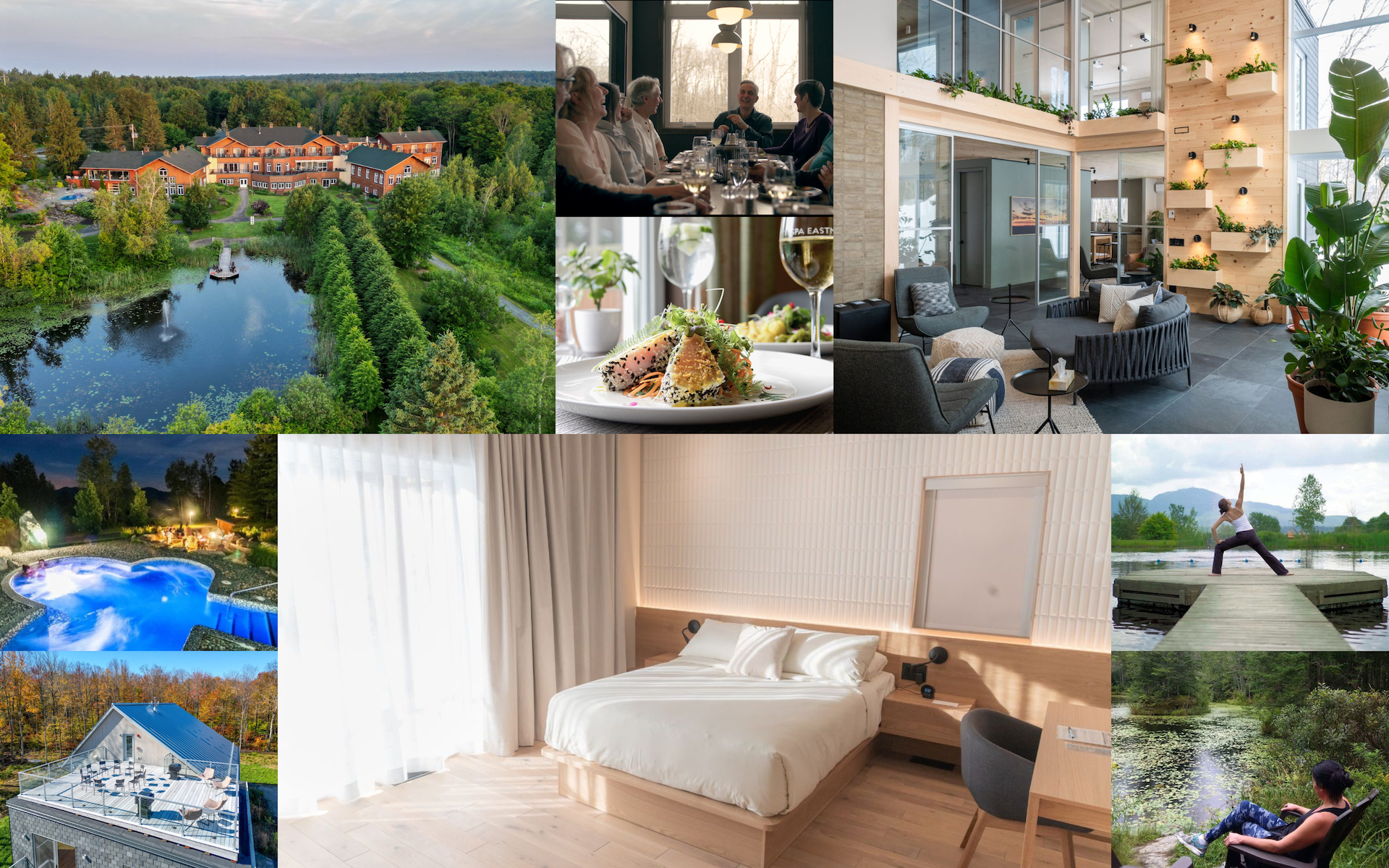 Le pavillon Oasis et sa terrasse extérieure au Spa Eastman
