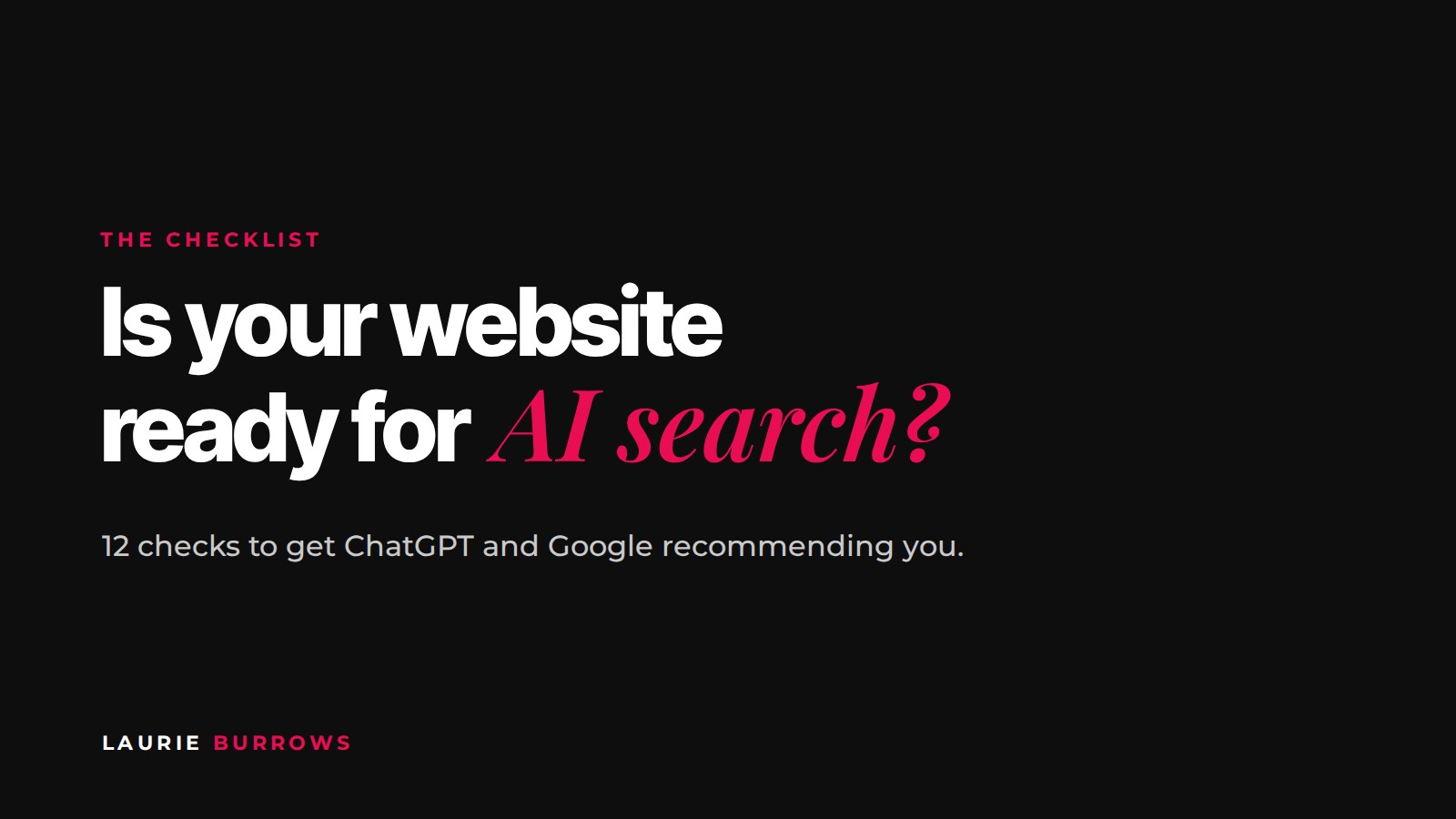 AI search website checklist for coaches and service providers