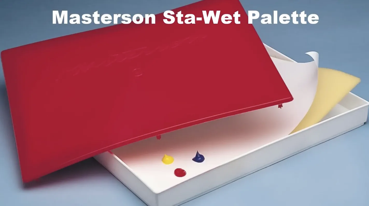Masterson Sta-Wet palette with sealing lid, sponge, and palette paper